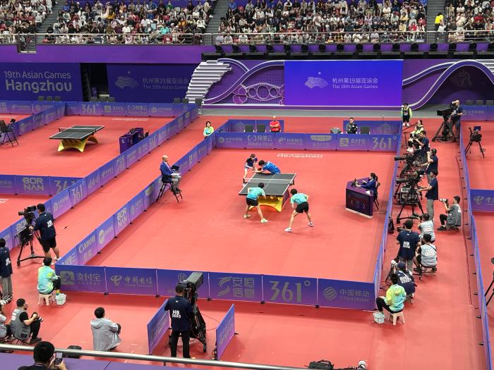 林高远王艺迪力克日乒组合晋级亚运混双四强